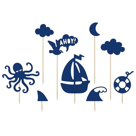 Cake Topper Ahoy 22,5cm Metallic Mix (9 Stk.)