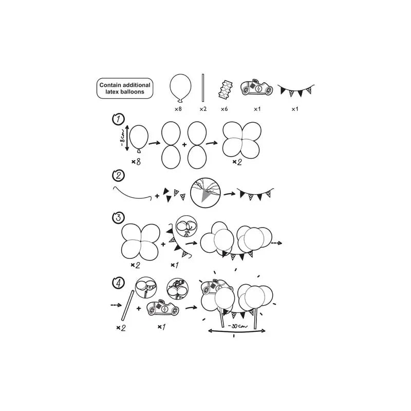 Cake Topper Auto 29cm Pastell Mix