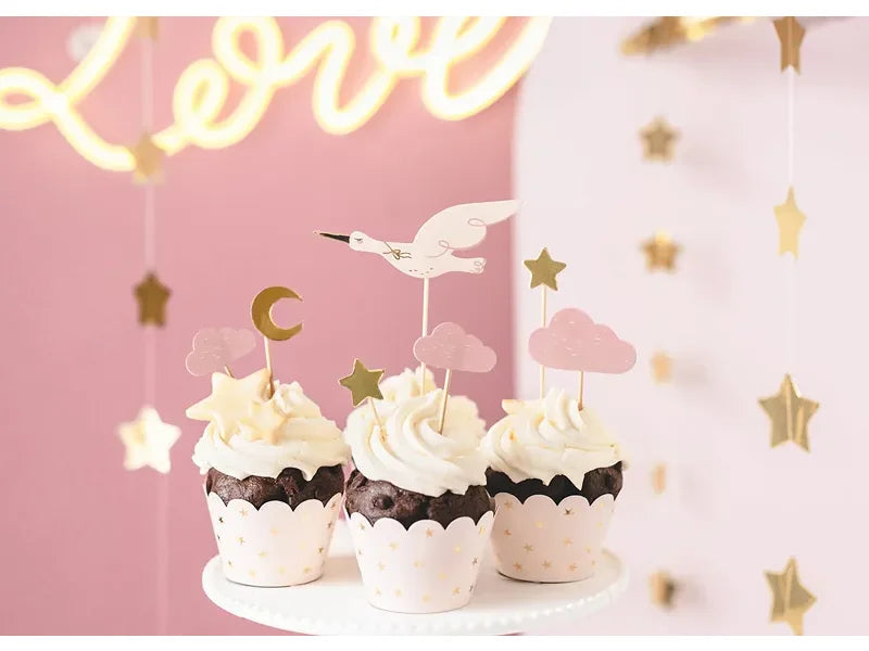 Dekorationen für Muffins - Storch 11-13.5cm