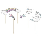 Cake Topper Einhorn 23.5cm Pastell Mix (5 Stk.)