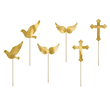 Cake Topper Erstkommunion 11cm Metallic gold (6 Stk.)