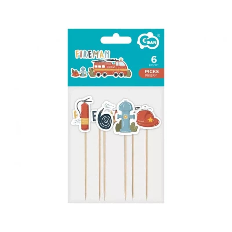 Cake Topper Feuerwehr 5cm Pastell Mix (6 Stk.)