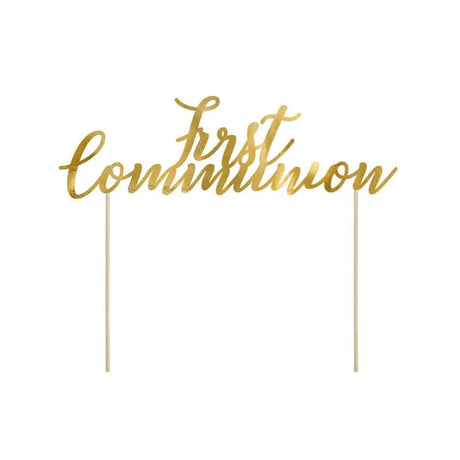 Cake Topper First Communion 21cm Metallic gold (1 Stk.)