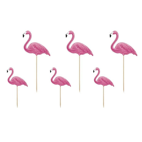 Cake Topper Flamingos 23,5cm Pastell rosa (6 Stk.)