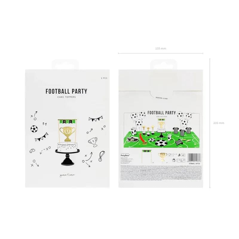 Cake Topper Fussball 20cm Metallic Mix (2 Stk.)