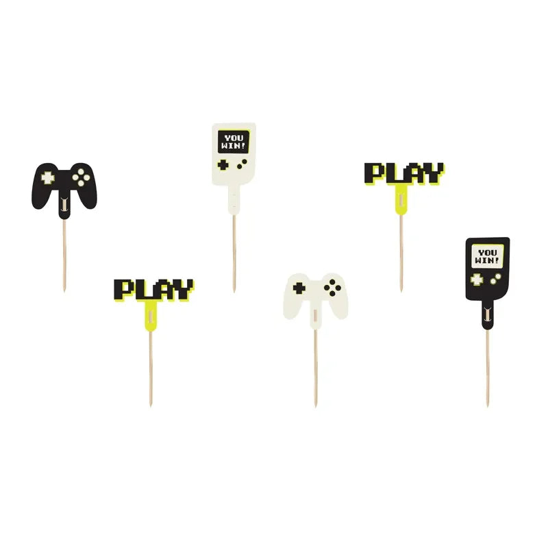 Cake Topper Game on 10.5cm Pastell Mix (6 Stk.)