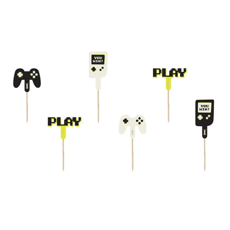 Cake Topper Game on 10.5cm Pastell Mix (6 Stk.)