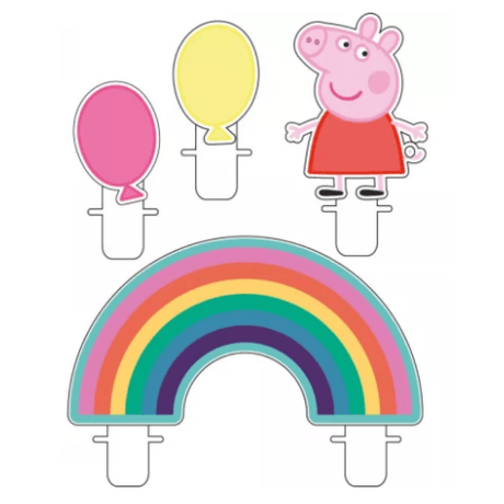 Geburtstagkerze Peppa Wutz 7.5cm Pastell Mix (4 Stk.)