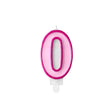 Geburtstagskerzen ’’0’’ 7cm Pastell pink (1 Stk.)
