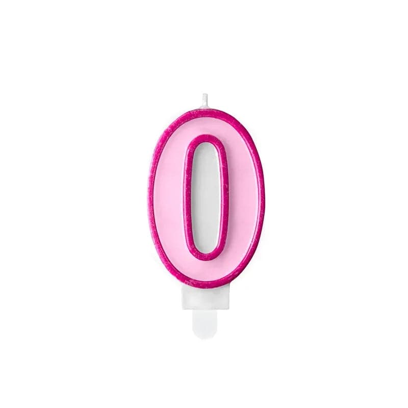 Geburtstagskerzen ’’0’’ 7cm Pastell pink (1 Stk.)