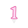 Geburtstagskerzen ’’1’’ 7cm Pastell pink (1 Stk.)