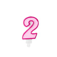 Geburtstagskerzen ’’2’’ 7cm Pastell pink (1 Stk.)