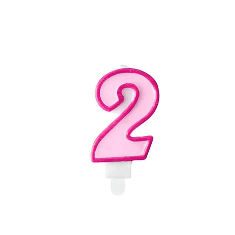 Geburtstagskerzen ’’2’’ 7cm Pastell pink (1 Stk.)
