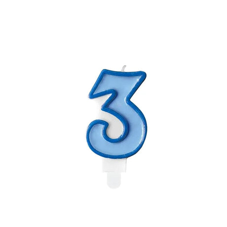 Geburtstagskerzen ’’3’’ 7cm Pastell blau (1 Stk.)