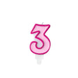 Geburtstagskerzen ’’3’’ 7cm Pastell pink (1 Stk.)