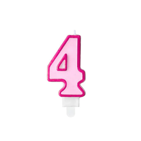Geburtstagskerzen ’’4’’ 7cm Pastell pink (1 Stk.)