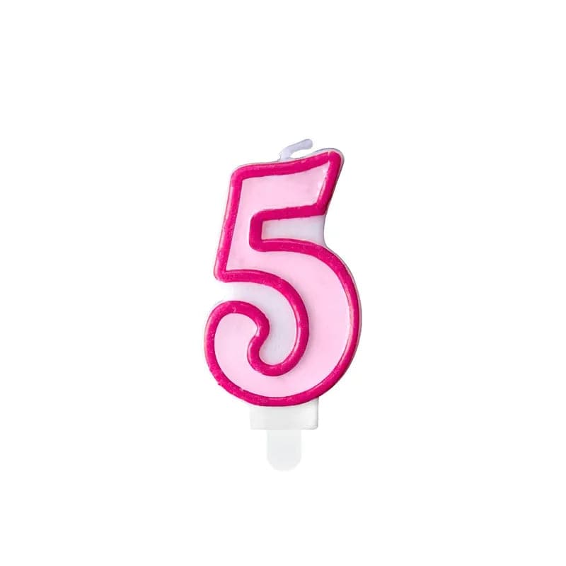 Geburtstagskerzen ’’5’’ 7cm Pastell pink (1 Stk.)