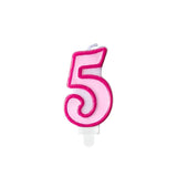 Geburtstagskerzen ’’5’’ 7cm Pastell pink (1 Stk.)