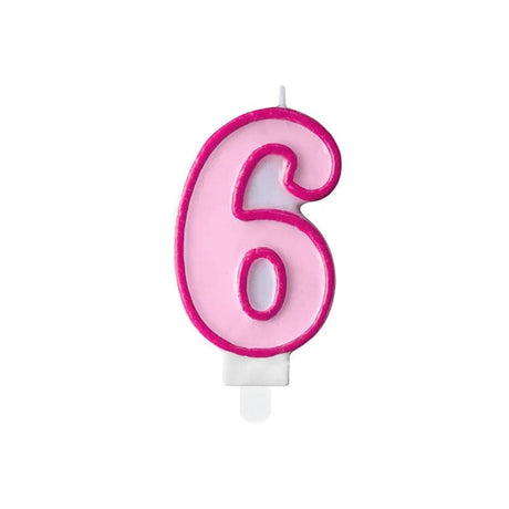 Geburtstagskerzen ’’6’’ 7cm Pastell pink (1 Stk.)