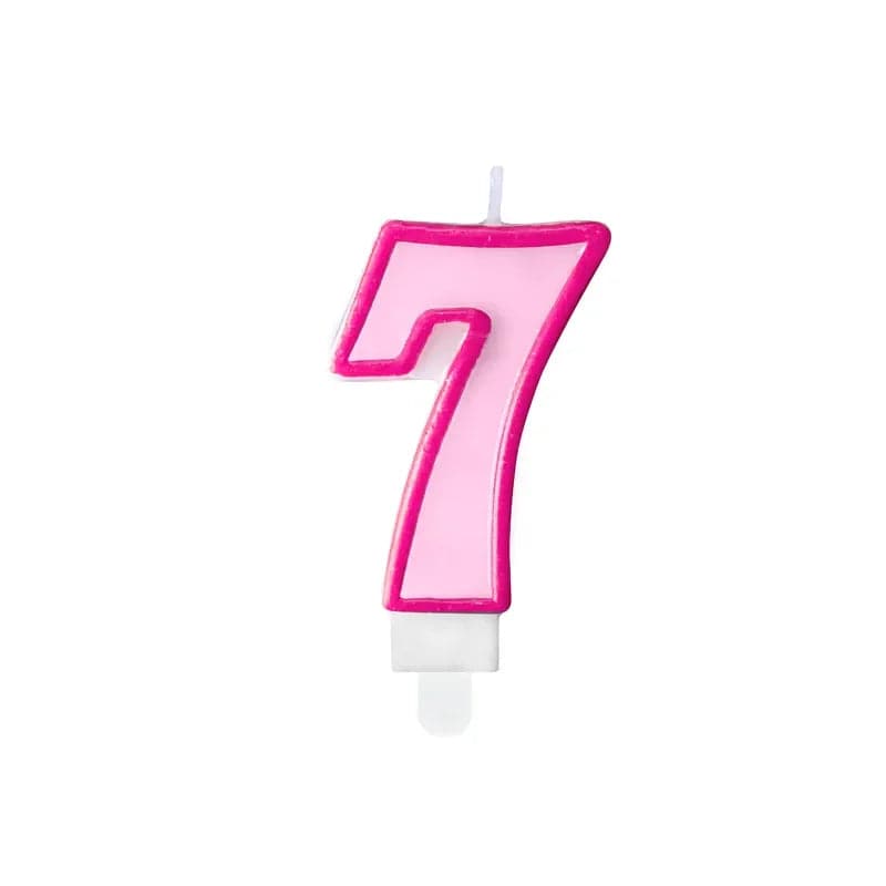 Geburtstagskerzen ’’7’’ 7cm Pastell pink (1 Stk.)