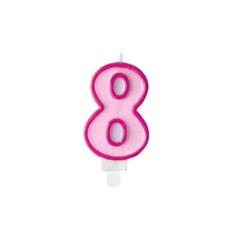 Geburtstagskerzen ’’8’’ 7cm Pastell pink (1 Stk.)