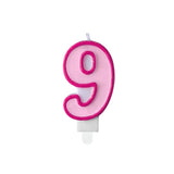 Geburtstagskerzen ’’9’’ 7cm Pastell pink (1 Stk.)