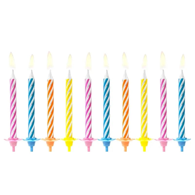 Geburtstagskerzen Classic 6cm Metallic Mix (10 Stk.)