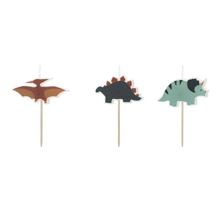 Geburtstagskerzen Dinosaurier 3cm Pastell Mix (5 Stk.)