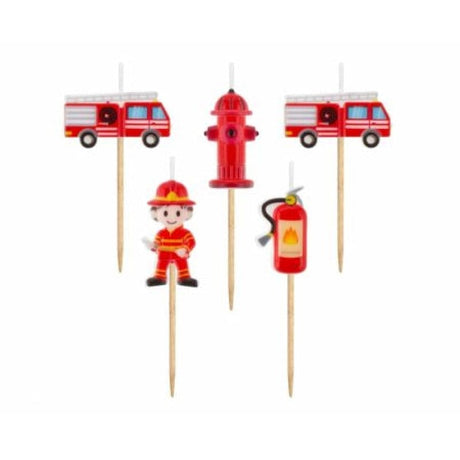 Geburtstagskerzen Feuerwehr 7.5cm Metallic Mix (5 Stk.)