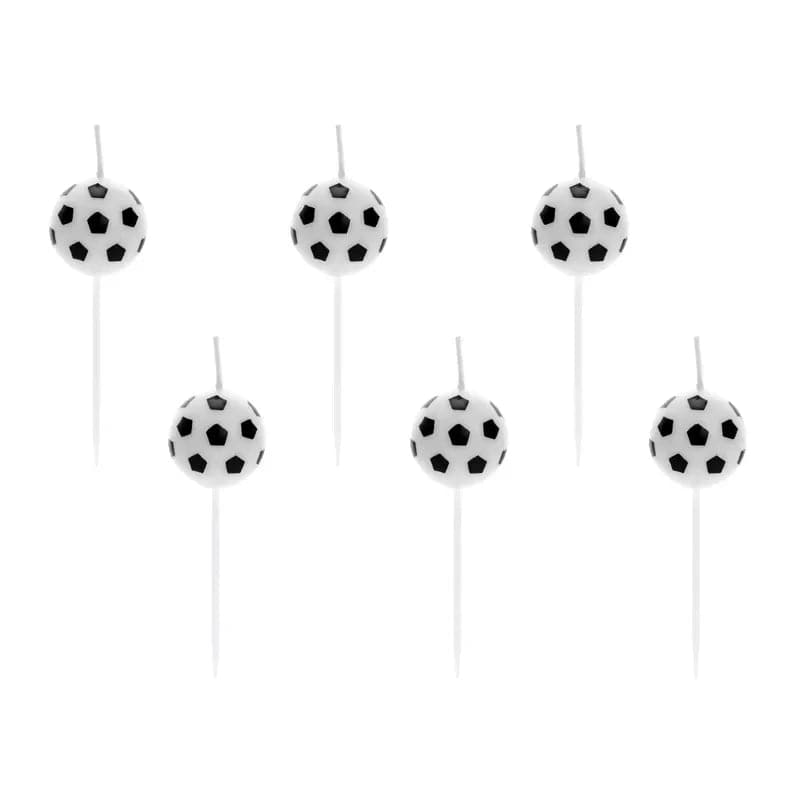 Geburtstagskerzen Fussball 2.5cm Metallic Mix (6 Stk.)