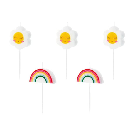Geburtstagskerzen Gänseblümchen 3.5cm Pastell Mix (5 Stk.)