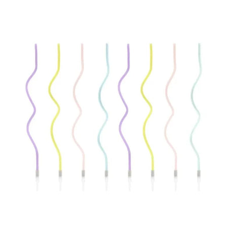 Geburtstagskerzen gedreht 14cm Pastell Mix (8 Stk.)