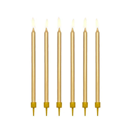 Geburtstagskerzen glatt 12,5cm Metallic gold (12 Stk.)