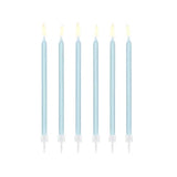 Geburtstagskerzen glatt 14cm Metallic blau (12 Stk.)
