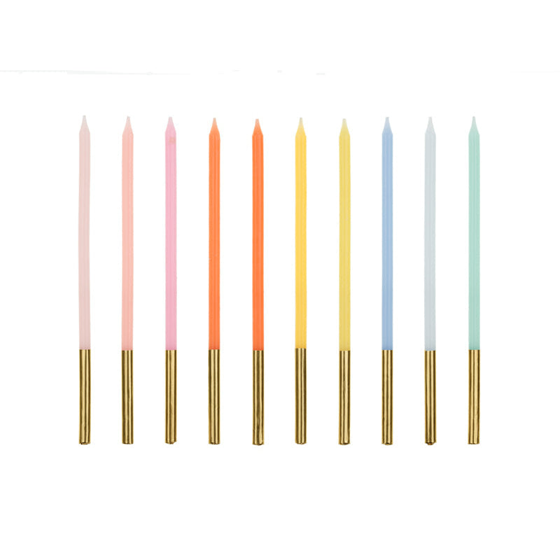 Geburtstagskerzen glatt 14cm Metallic Mix (10 Stk.)