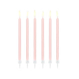 Geburtstagskerzen glatt 14cm Pastell rosa (12Stk.)