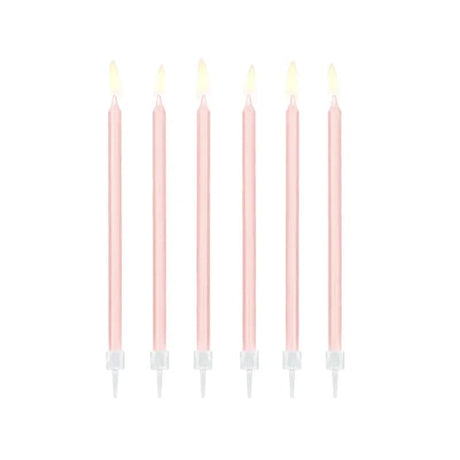 Geburtstagskerzen glatt 14cm Pastell rosa (12Stk.)