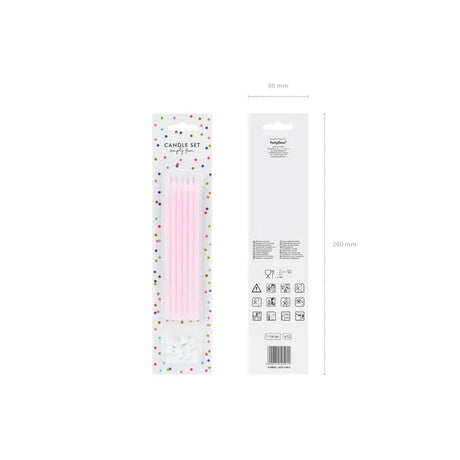 Geburtstagskerzen glatt 14cm Pastell rosa (12Stk.)