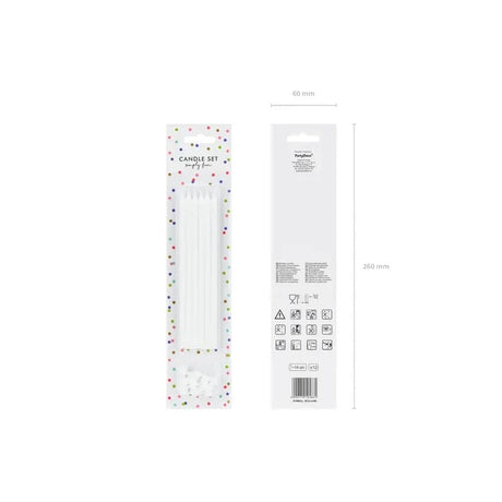 Geburtstagskerzen glatt 14cm Pastell weiss (12Stk.)