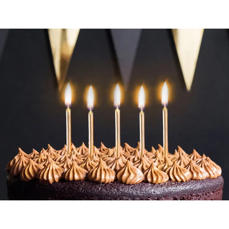 Geburtstagskerzen glatt 6cm Metallic gold (6 Stk.)
