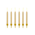 Geburtstagskerzen glatt 6cm Metallic gold (6 Stk.)