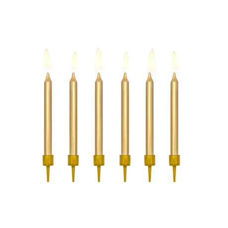 Geburtstagskerzen glatt 6cm Metallic gold (6 Stk.)