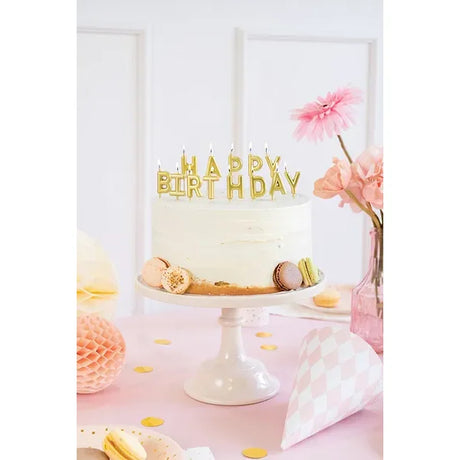 Geburtstagskerzen Happy Birthday 2.5 cm Gold