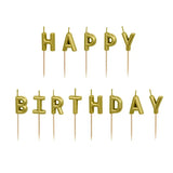 Geburtstagskerzen Happy Birthday 2.5 cm Gold