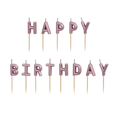 Geburtstagskerzen Happy Birthday 2.5 cm Roségold