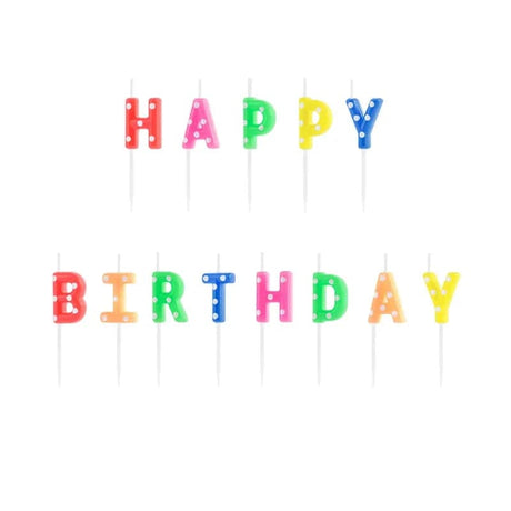 Geburtstagskerzen Happy Birthday 2.5cm Metallic Mix (13Stk.)
