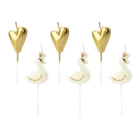 Geburtstagskerzen Lovely Swan 4cm Metallic gold (6 Stk.)