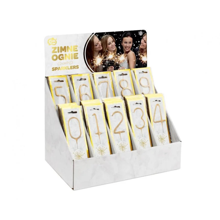 Geburtstagskerzen Sparkler ’’0’’ 7cm gold (1 Stk.)