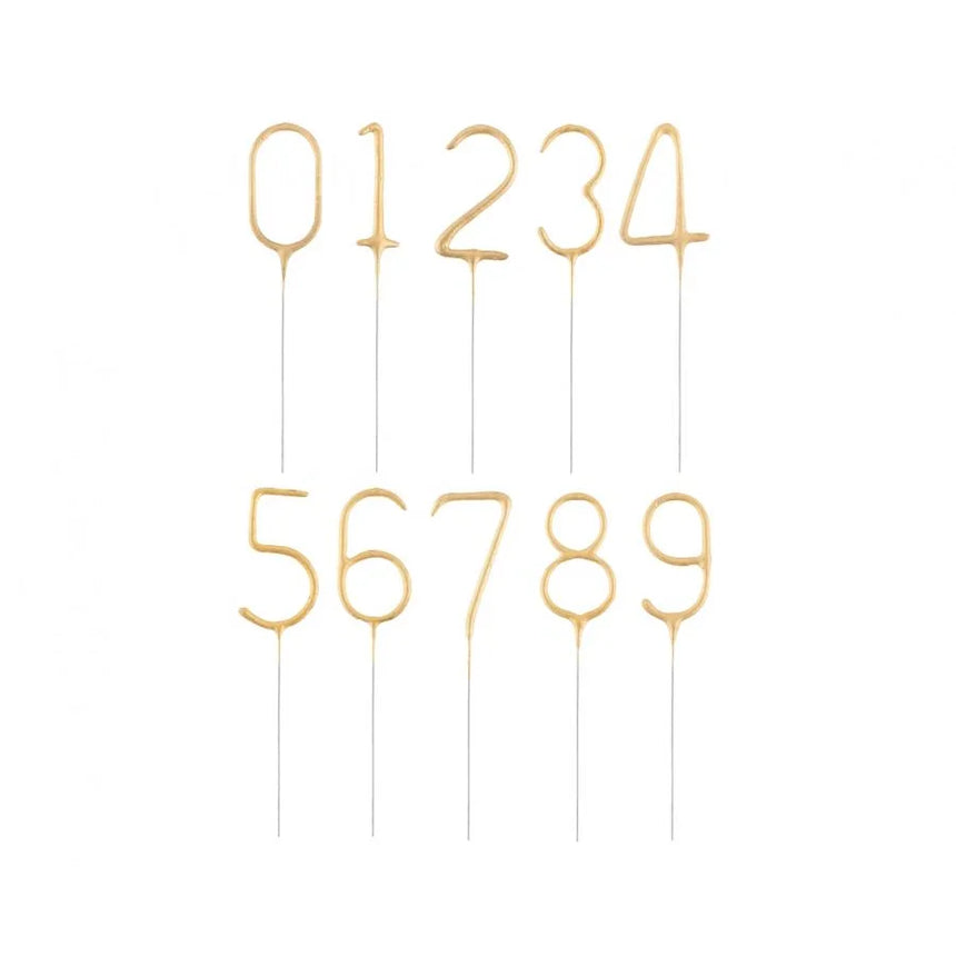 Geburtstagskerzen Sparkler ’’0’’ 7cm gold (1 Stk.)