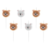 Geburtstagskerzen Teddybär 3cm Pastell Mix (6 Stk.)